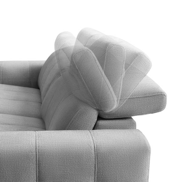 2,5-Sitzer ALVARO Grau - Metall - Kunststoff - Textil - Holz teilmassiv - 220 x 79 x 109 cm