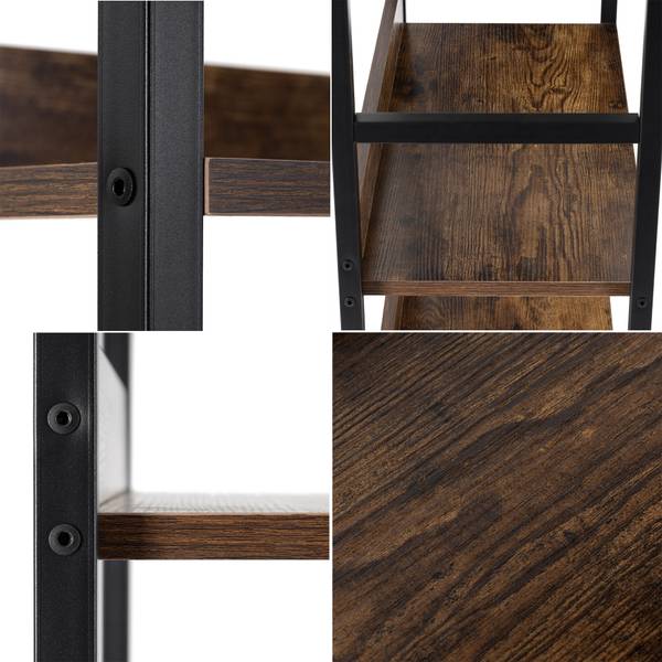 Büroregal HF0045 Braun - Holzwerkstoff - Metall - 60 x 125 x 28 cm