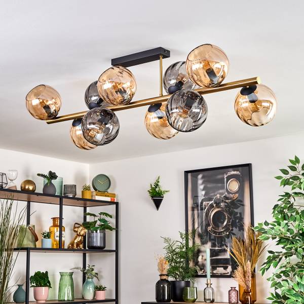 Deckenleuchte Cesaro Braun - Grau - Metall - 24 x 36 x 101 cm