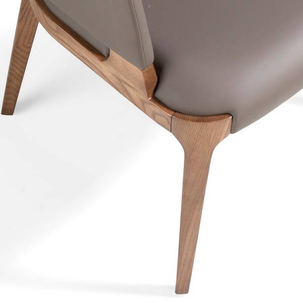 Chaise similicuir taupe foncé 4108 Marron - Cuir synthétique - Résine synthétique - Vinyle - 57 x 76 x 58 cm
