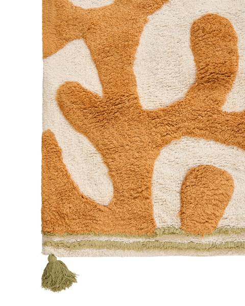 Teppich JAJPUR Beige - Blau - Grün - Orange - Naturfaser - 140 x 200 cm