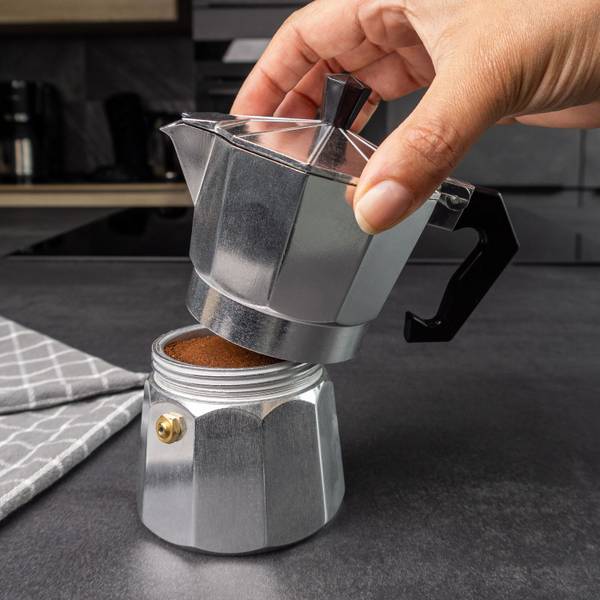 Espressokocher EMILIO Silber - Metall - 9 x 15 x 15 cm