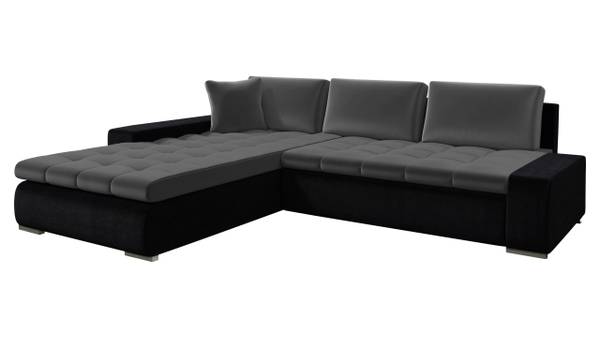 Ecksofa Orkan Schwarz - Grau - Microfaser