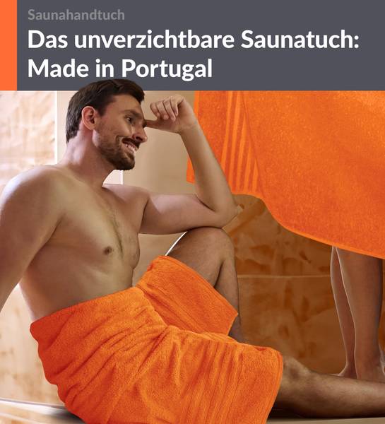 Saunahandtuch London 2er-Set Orange - Frottee - 80 x 1 x 200 cm