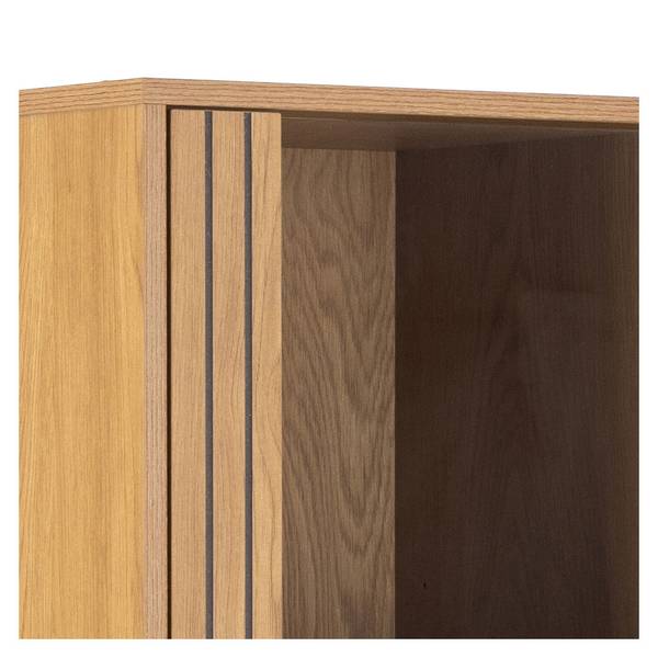 Vitrinekast Jaipur bruin - deels massief hout - 80 x 180 x 40 cm