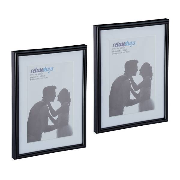 Cadres photo 15 x 20 cm lot de 2 Noir - Blanc