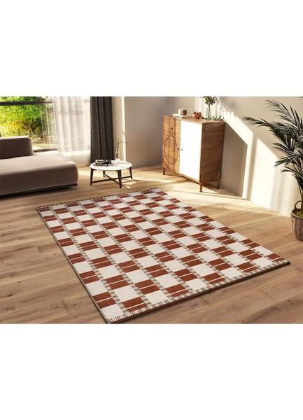 Laagpolig vloerkleed ASTRA beige - koper - 80 x 150 cm