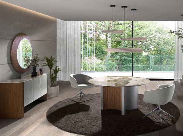 Table à manger 1148 Blanc - Marbre - 150 x 75 x 150 cm