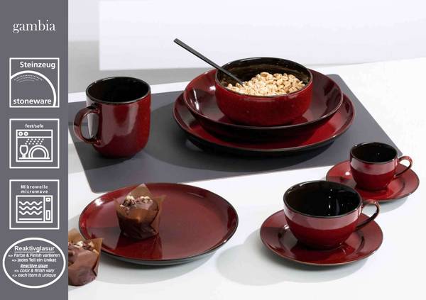 Espresso-Set Gambia 12-teilig Rot
