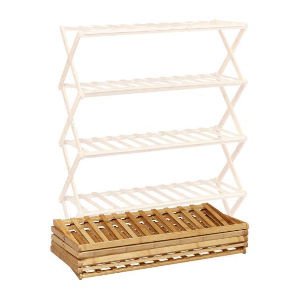 Faltbares Schuhregal aus Bambus Braun - Bambus - 67 x 89 x 26 cm