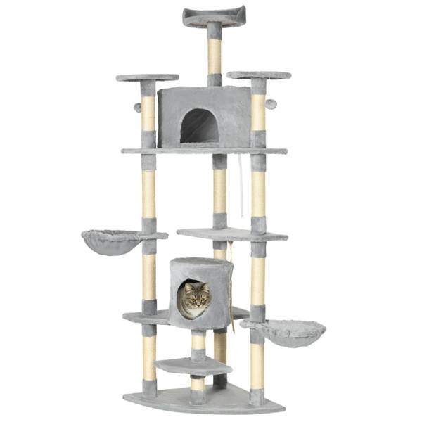 Kratzbaum CP239 Grau - Holzwerkstoff - 60 x 200 x 60 cm