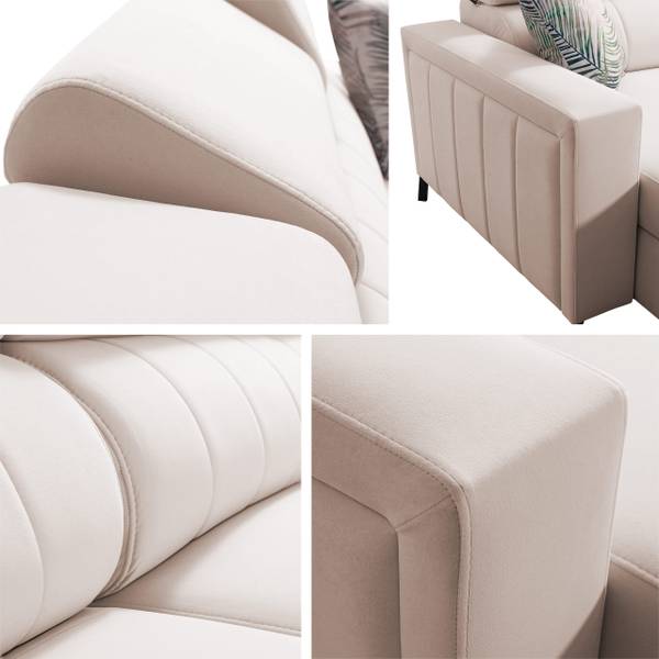 Ecksofa Baltico V 1 Beige - Ecke davorstehend links