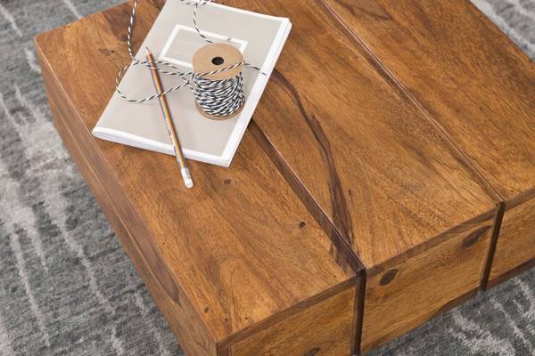 Beistelltisch STEFANO Sheesham Braun - Massivholz - 44 x 30 x 44 cm