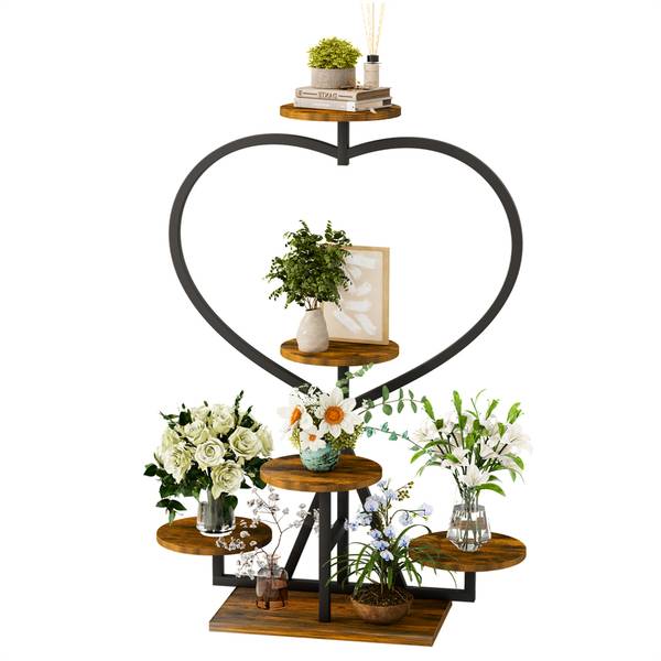 Blumenständer Noir Natur Braun - Holzwerkstoff - 45 x 105 x 24 cm