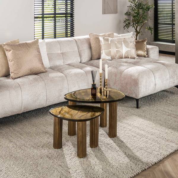 Couchtisch ECLIPSE Gold - Glas - 62 x 40 x 45 cm