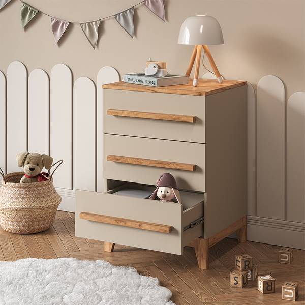 Kommode Malia 58345 Beige - Kaschmir - Asteiche Dekor