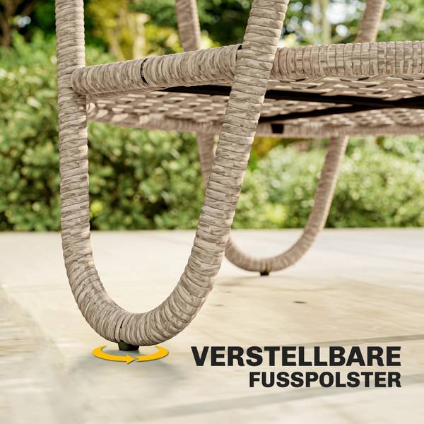 Outdoor Beistelltisch 867-317V00YL Gelb - Sicherheitsglas - Polyethylen - 65 x 50 x 65 cm
