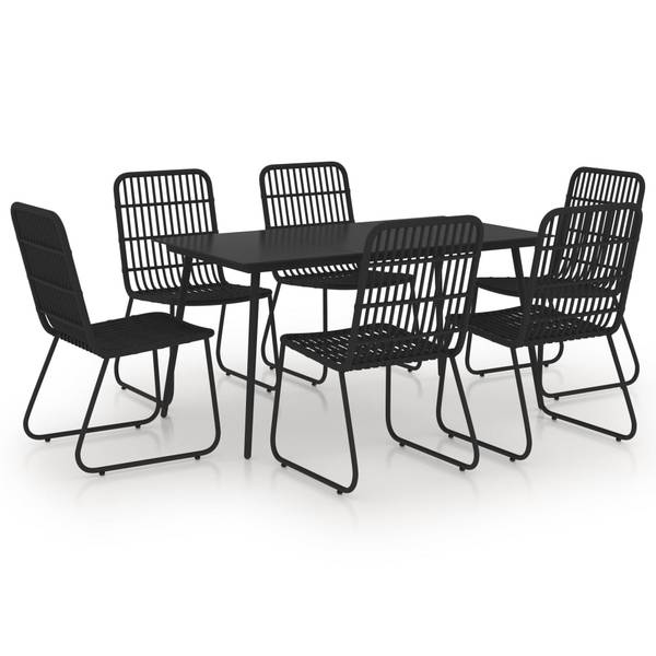 Garten-Essgruppe 3012986-4 (7-teilig) Schwarz - Polyethylen - 80 x 74 x 150 cm
