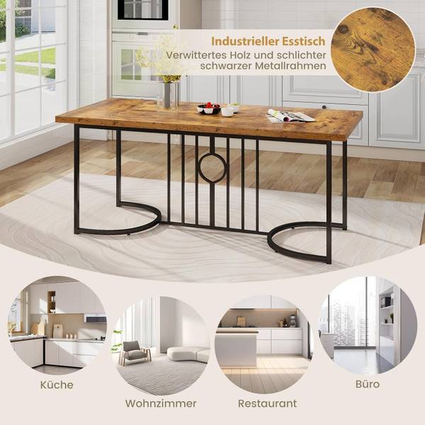 Esszimmertisch WO79649ORDE Braun - Holzwerkstoff - 79 x 75 x 180 cm