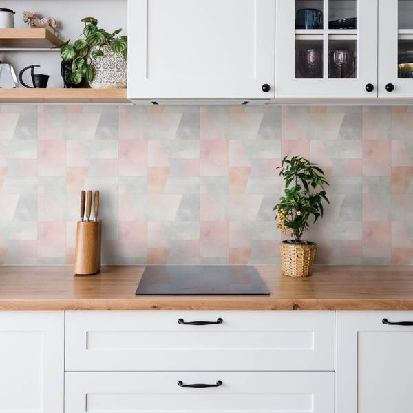 Zelfklevende Tegels Petra set van 9 beige - polyester-PVC - 30 x 30 x 1 cm