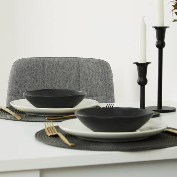 Essgruppe mit 2 Stühle 2371 3-teilig Grau - Weiß - Leinen - 80 x 75 x 80 cm