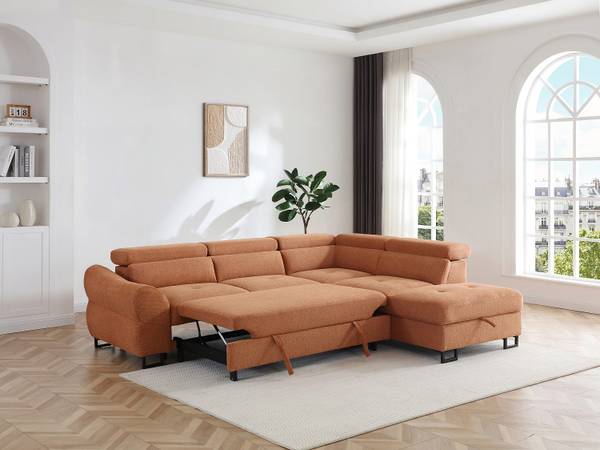 Schlafsofa VAVERDO Braun - Textil - 272 x 76 x 230 cm