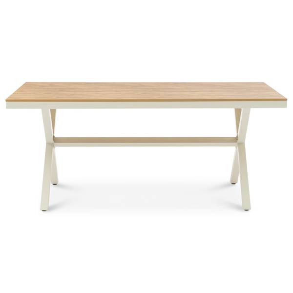 Gartenmöbelset ISOLA Beige - Metall - Kunststoff - 180 x 76 x 100 cm