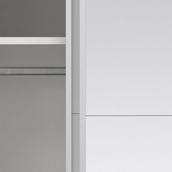 Schiebetürenschrank Bergamo (2-türig) Weiß - Holzwerkstoff - Textil - 139 x 221 x 67 cm
