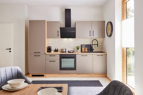 Geräteumbauschrank LINZ KS60 Braun - Grau - Holzwerkstoff - 60 x 211 x 57 cm