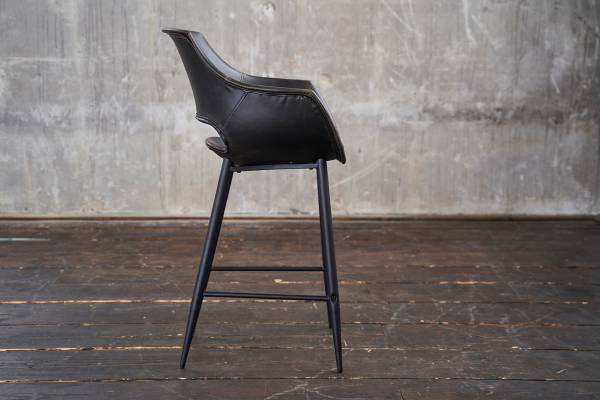 Barhocker ZAJA Barstuhl Kunstleder 76cm Schwarz - Kunstleder - 60 x 114 x 60 cm