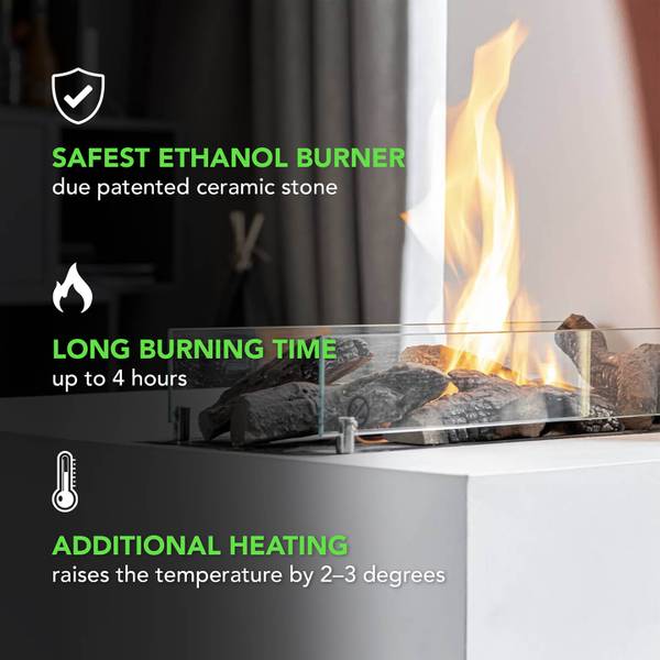 Bioethanol-Kamin Ethanolbrenner XL Schwarz