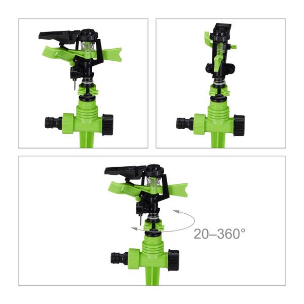 Impulsregner Garten 3er Set Schwarz - Grün - Kunststoff - 13 x 31 x 6 cm