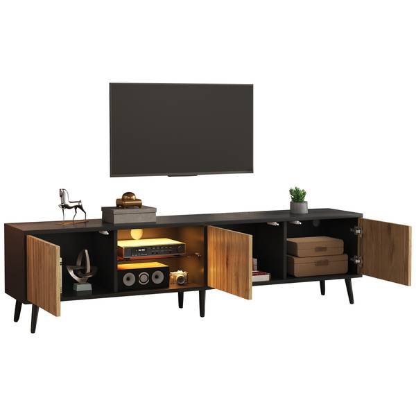 TV-Schrank Neptunus Ⅲ Schwarz - Braun - Holzwerkstoff - 31 x 44 x 175 cm