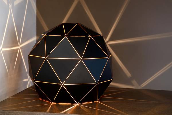 Tischlampe OTONA Schwarz - Stahl - 25 x 22 x 25 cm