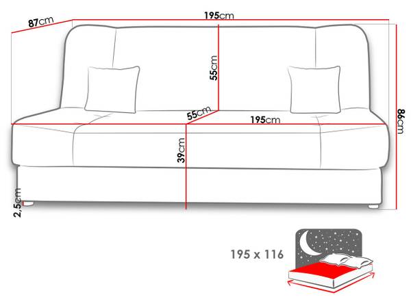 Schlafsofa Jonas Cord Gelb