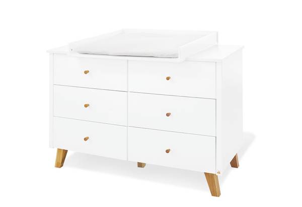 Wickelkommode Pan Weiß - Massivholz - 140 x 101 x 78 cm