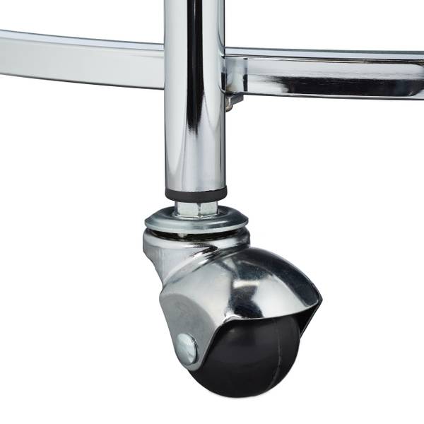Servierwagen rund Silber Silber - Stahl - 50 x 75 x 50 cm