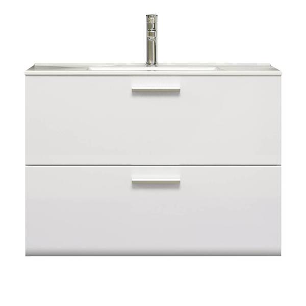 Waschbeckenunterschrank Riva Weiß - Holz teilmassiv - 82 x 59 x 47 cm