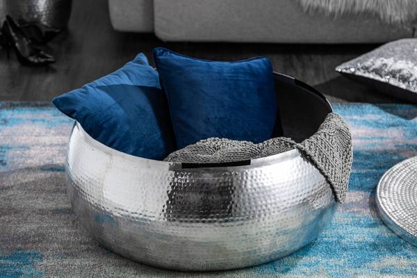 Couchtisch ORIENT STORAGE Silber - Metall - 70 x 30 x 70 cm