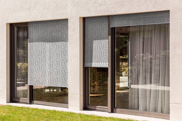 Außenrollo Ordo Cubus II Grau - Textil - 40 x 180 x 1 cm