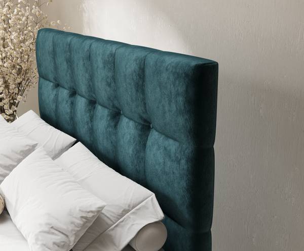 Lit boxspring Chanton Turquoise - Largeur de la surface de couchage : 200 cm