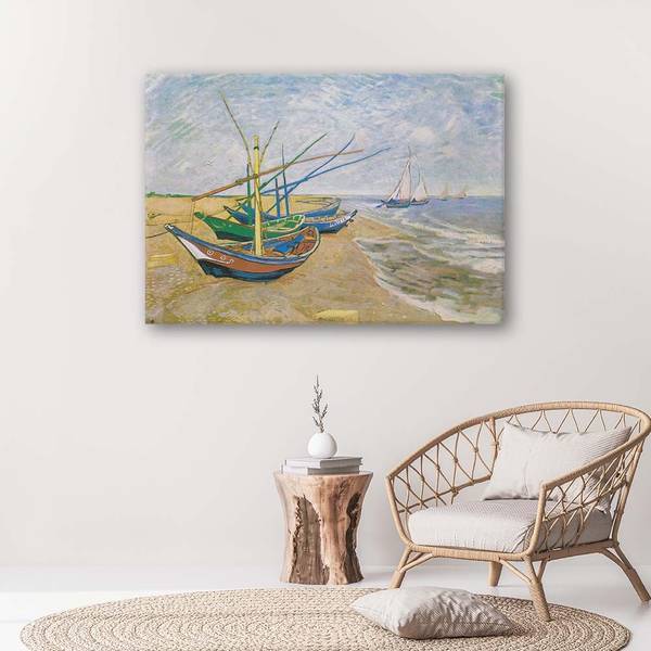 Wandbild fischerboote am strand 60 x 40 cm