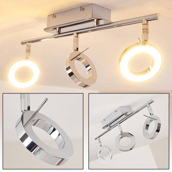 Deckenleuchte Sasso Silber - Metall - 12 x 11 x 50 cm