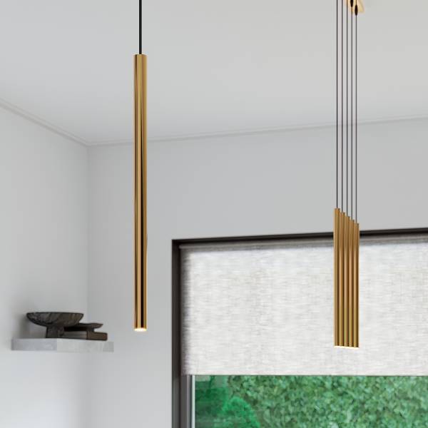 Pendelleuchten Pastelo LED 3000K Gold - Stahl - 4 x 120 x 4 cm