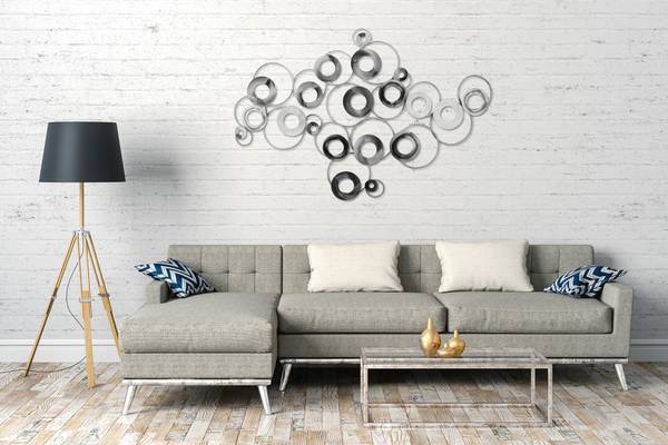 Wanddeko Abstrakt Vim Silber - Metall - 129 x 84 x 4 cm