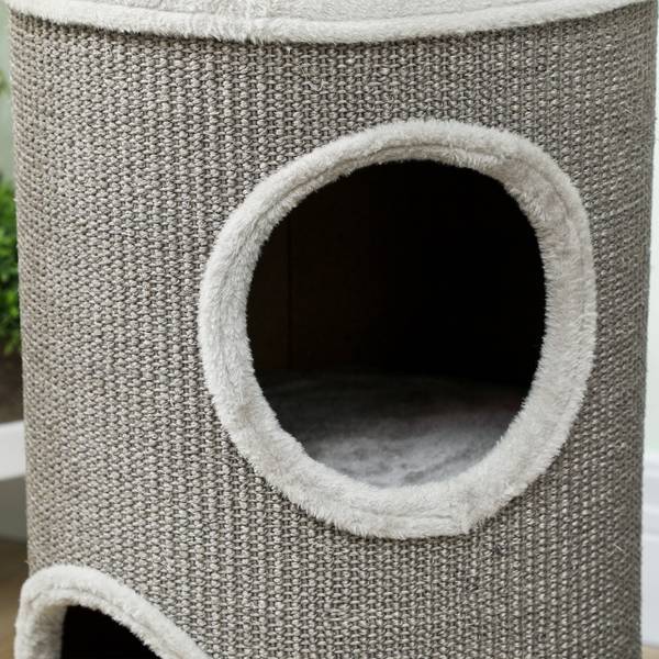 Kattenkrabpaal D30-836V00LG grijs - plaatmateriaal op houtbasis - 35 x 60 x 35 cm