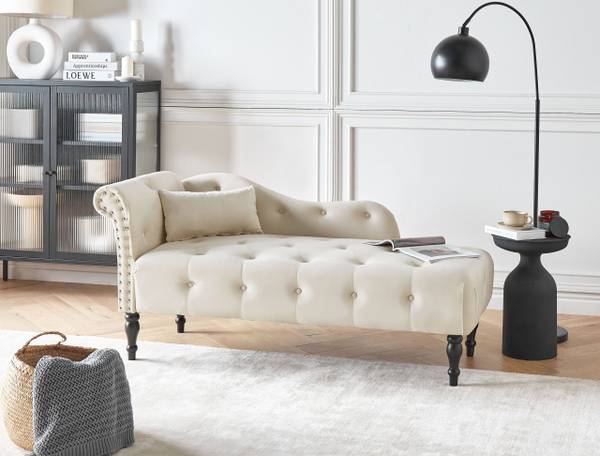 Chaise longue IVRY beige - zwart