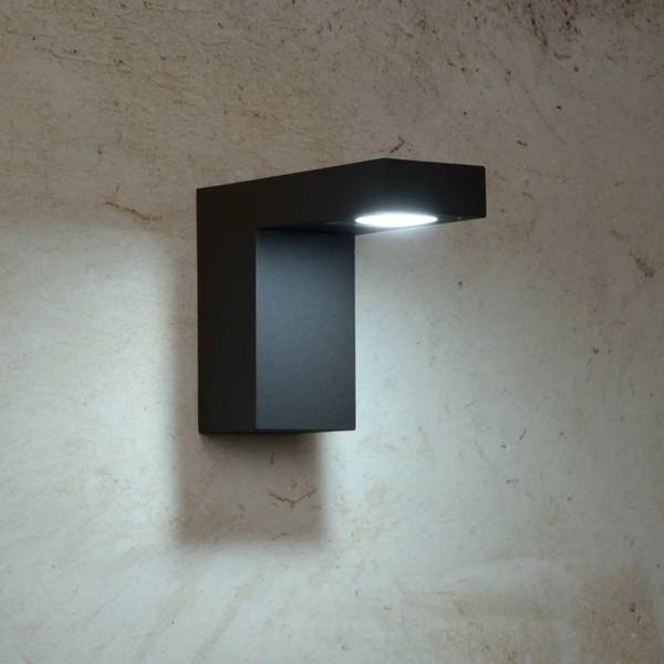 Wandstrahler TEXAS Grau - Aluminium - 15 x 12 x 6 cm