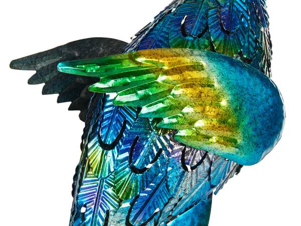 Gartenfigur PEACOCK Blau - Metall - 26 x 75 x 18 cm
