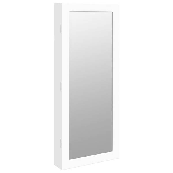 Armoire à bijoux miroir 3028735 Blanc - Polyester - 37 x 90 x 10 cm